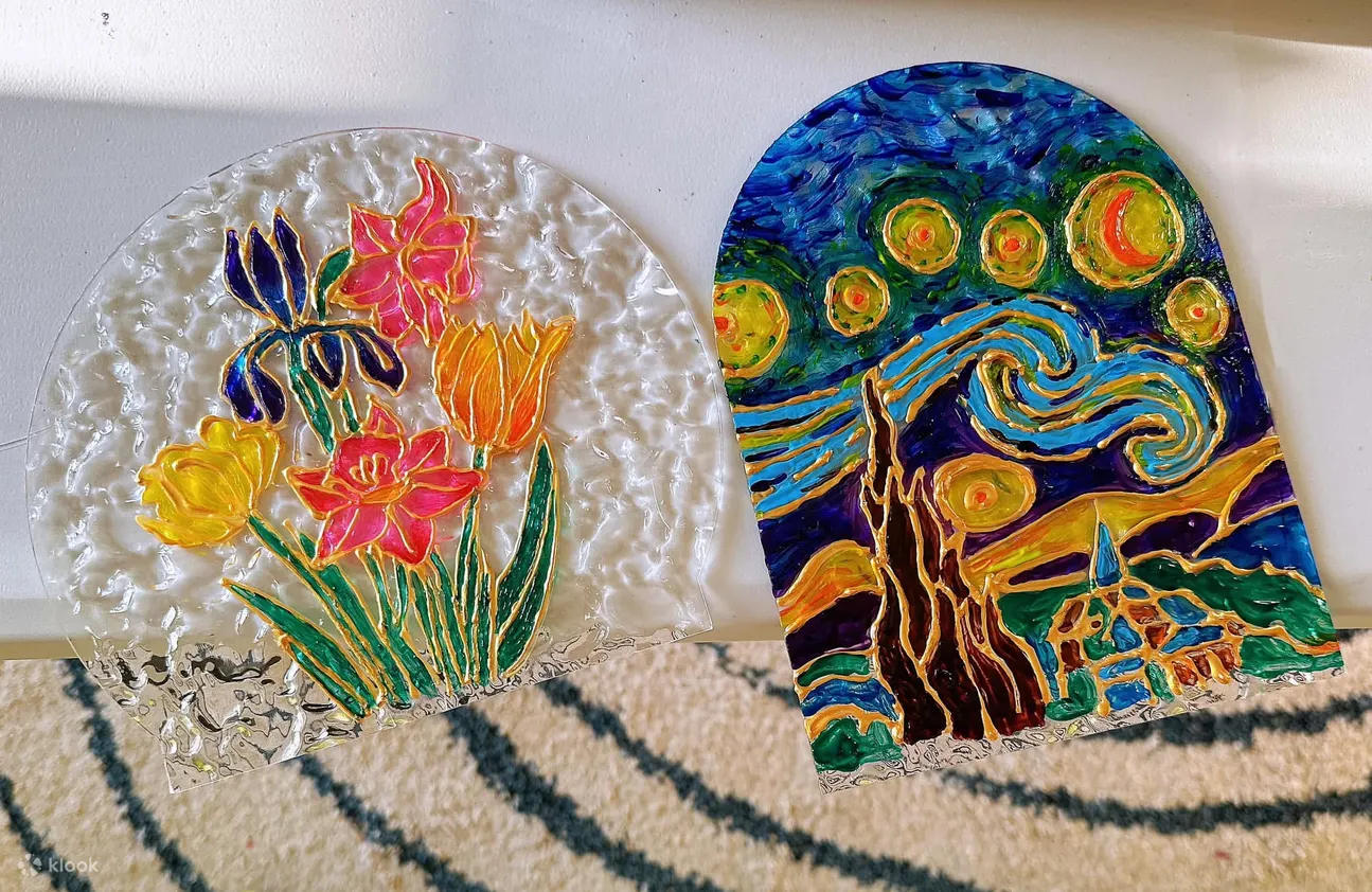 JUST BE 艺术玻璃彩画发光小夜灯【即送小流体熊工作坊】｜香港马湾艺术村